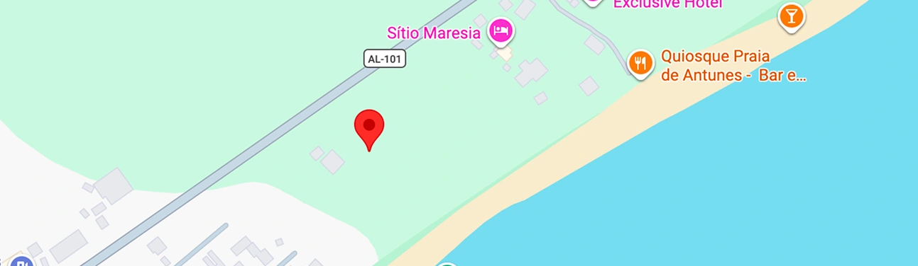 Mapa de localização da Praia de Antunes